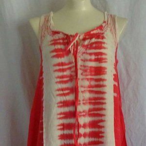 Sacred Threads Pink White Lagenlook Top Small(R23)